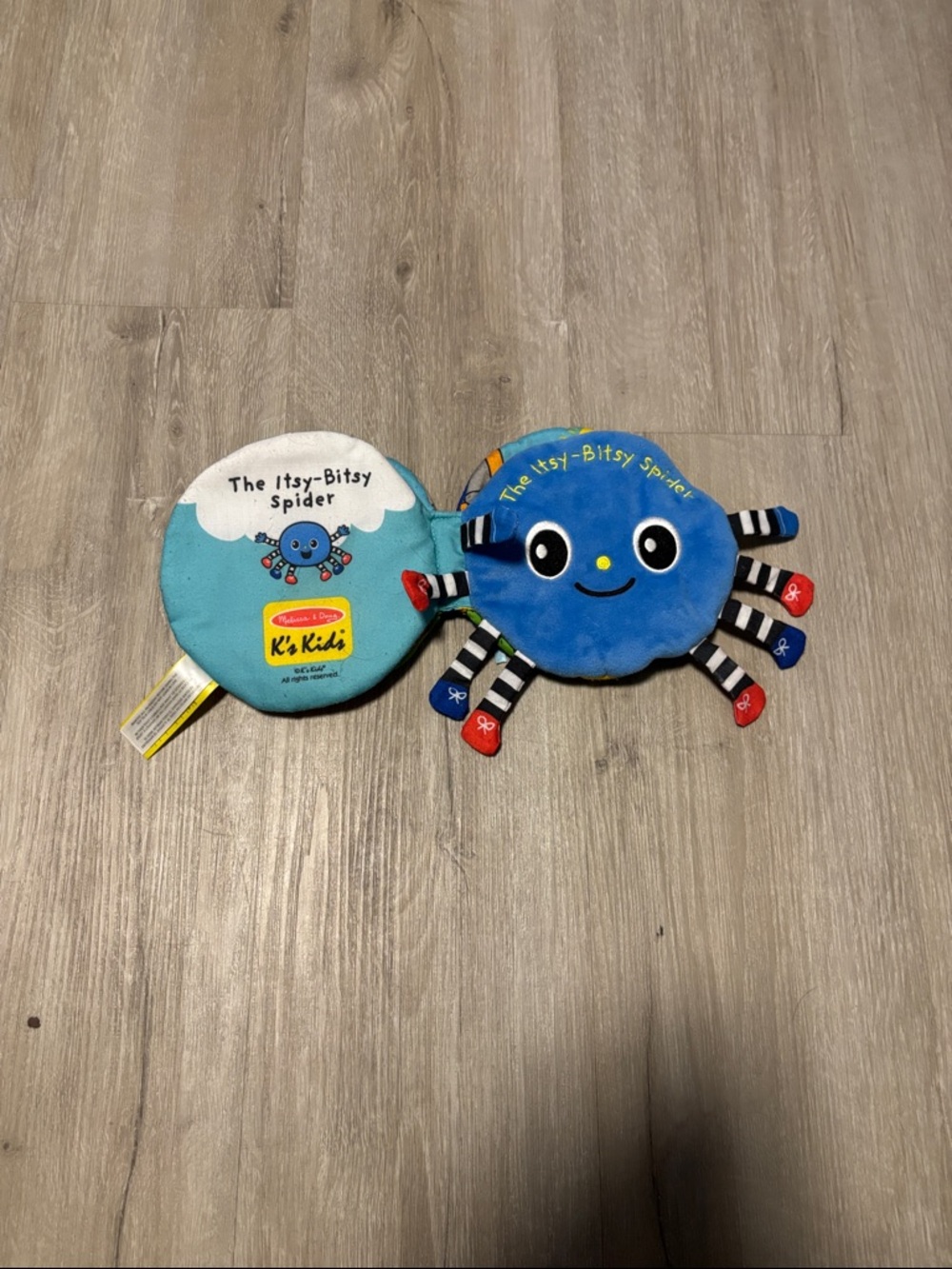 Melissa & Doug Blue Itsy-Bitsy Spider Soft Plush Book Toy